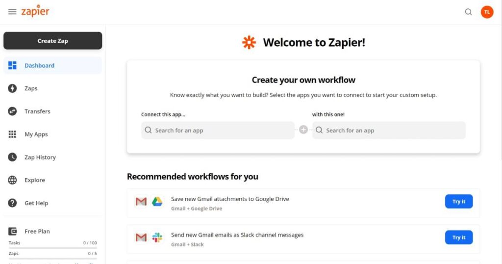 herramienta en código zapier