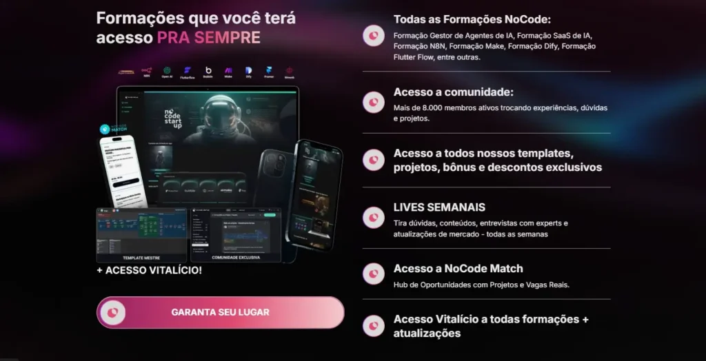 Promocao acesso vitalicio no code startup