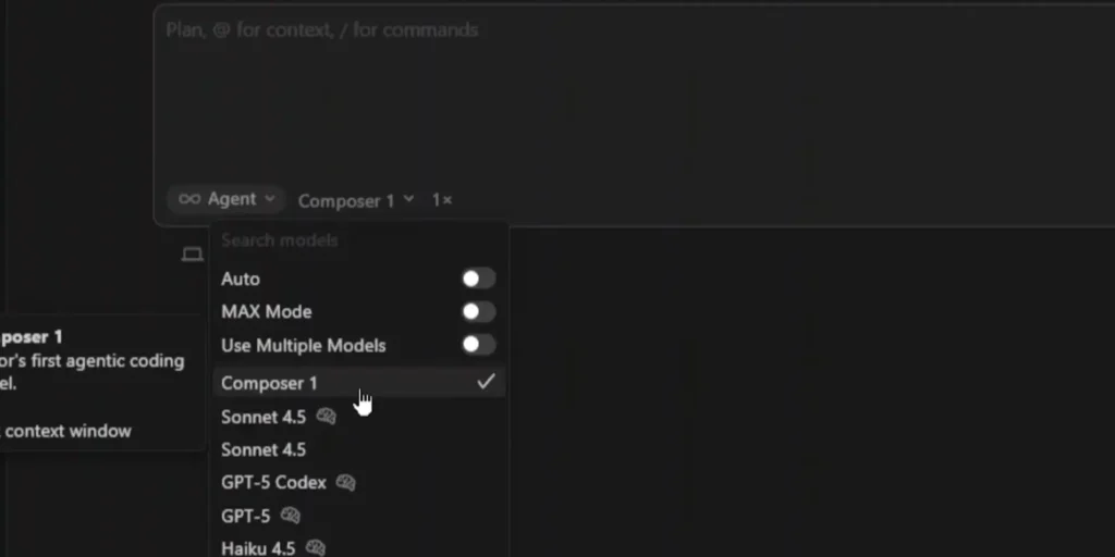 Composer 1 – a native LLM and its performance
